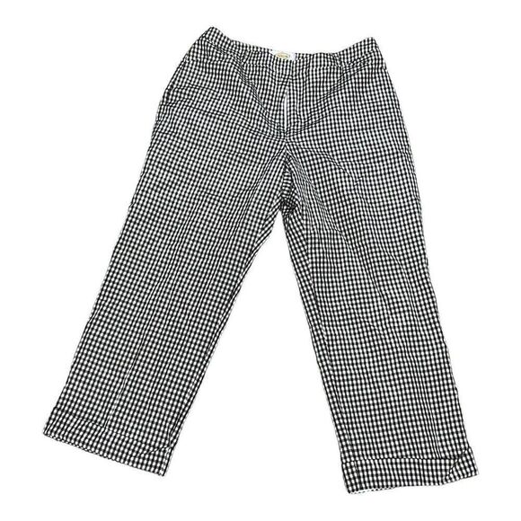 Talbots Pants - Talbots Womens Pants 6P Brown White Capri Cropped With Pockets Black Gingham